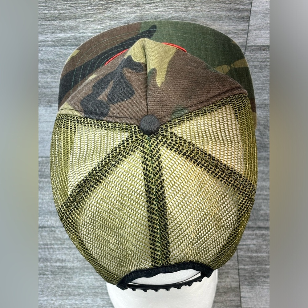 Vtg New Era Pro Design Lufkin Patch Camo Mesh Snapback Trucker Hat Usa Made Foam - Image 8